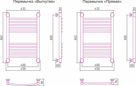 Полотенцесушитель водяной Сунержа БОГЕМА+ 00-0221-6040 600х400 