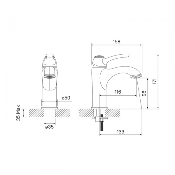 Смеситель IDDIS OLDIE OLDBR00i01 для раковины  Смеситель IDDIS OLDIE OLDBR00i01 для раковины