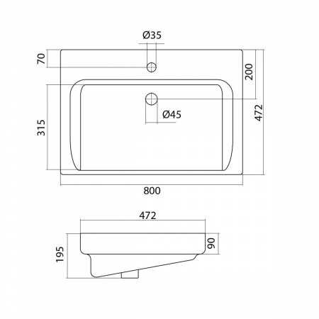 Раковина Santek ТИГОДА 1.WH30.2.084  