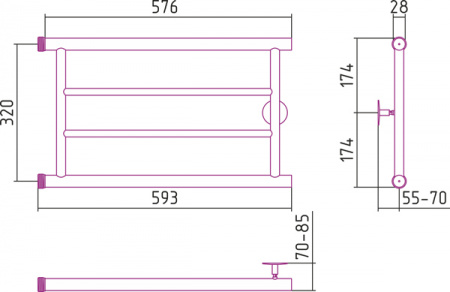 Полотенцесушитель водяной Стилье МИНОР 00600-3260 320х600 