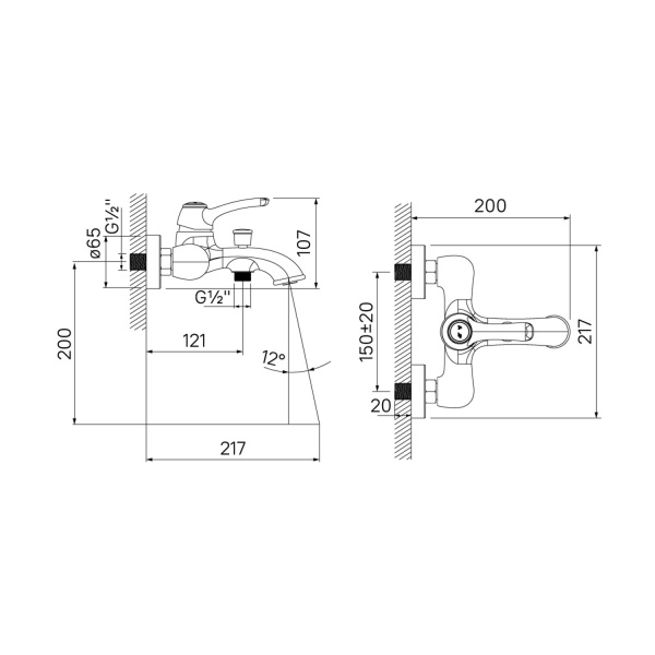 Смеситель IDDIS OLDIE OLDSB00i02 для ванны и душа  Смеситель IDDIS OLDIE OLDSB00i02 для ванны и душа