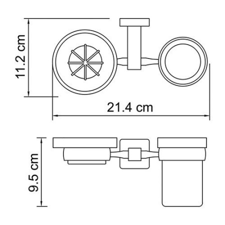 Стакан и мыльница навесной WasserKRAFT LIPPE K-6526  