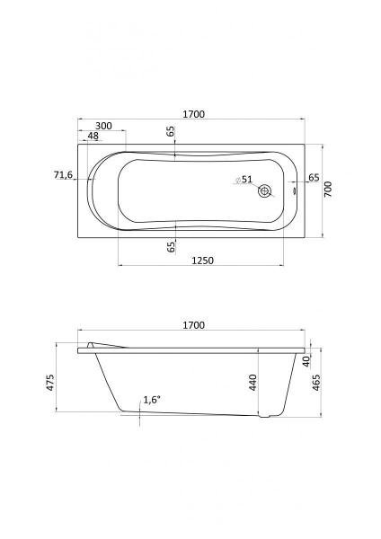 Ванна акриловая Santek ТЕНЕРИФЕ 1.WH30.2.207 170x70 см.  Ванна акриловая Santek ТЕНЕРИФЕ 1.WH30.2.207 170x70 см.