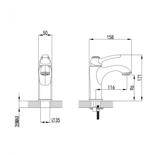 Смеситель IDDIS OLDIE OLDYG00i01 для раковины  Смеситель IDDIS OLDIE OLDYG00i01 для раковины