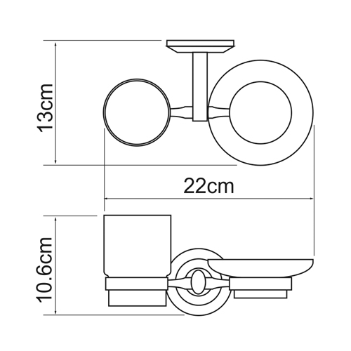 Стакан и мыльница навесной WasserKRAFT RHEIN K-6226  