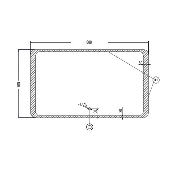 Зеркало Mirsant BARCELONA  80 см.  Зеркало Mirsant BARCELONA  80 см.