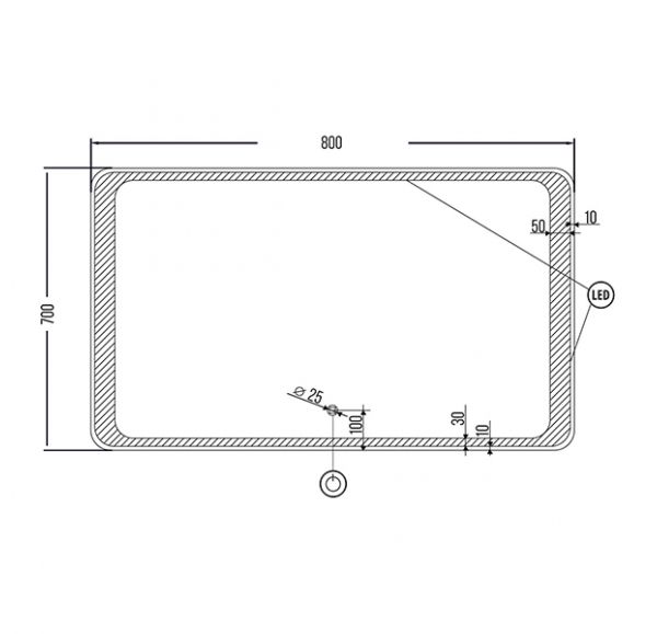 Зеркало Mirsant MADRID  80 см.  Зеркало Mirsant MADRID  80 см.