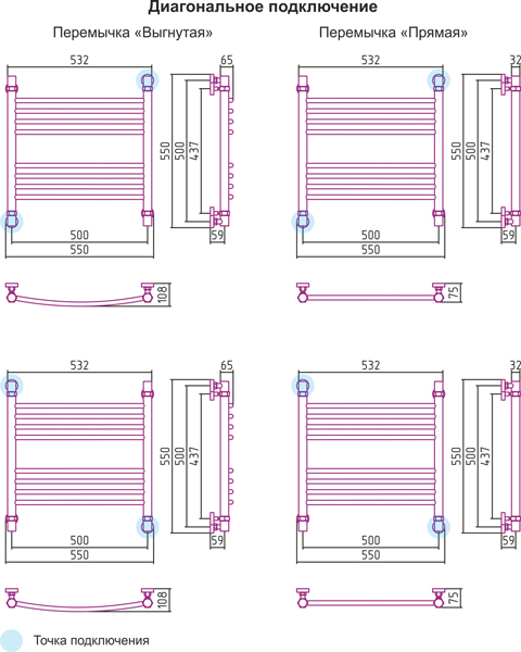 Полотенцесушитель водяной Сунержа БОГЕМА+ 00-0220-5050 500х500 