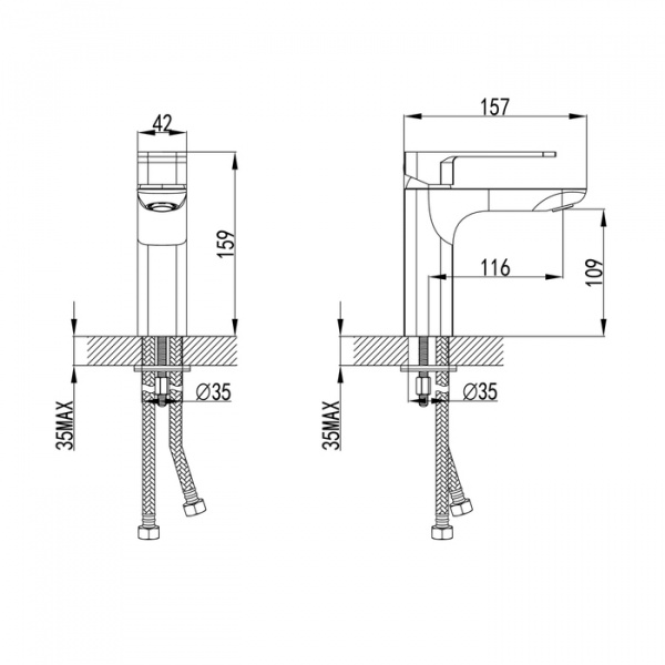 Смеситель IDDIS SLIDE SLIBL00i01 для раковины 