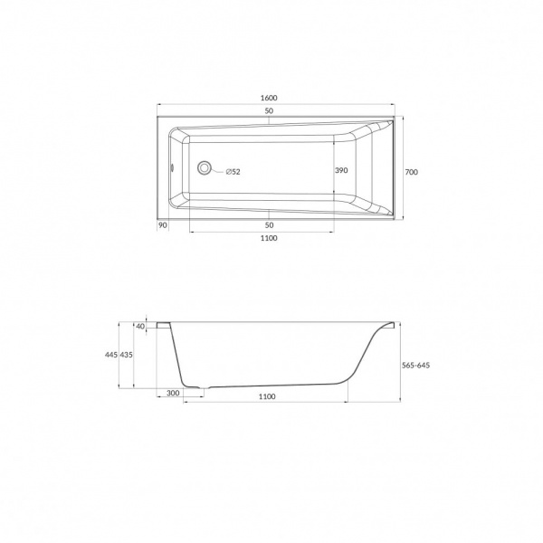 Ванна акриловая Cersanit LORENA 63322 160x70 см.  Ванна акриловая Cersanit LORENA 63322 160x70 см.