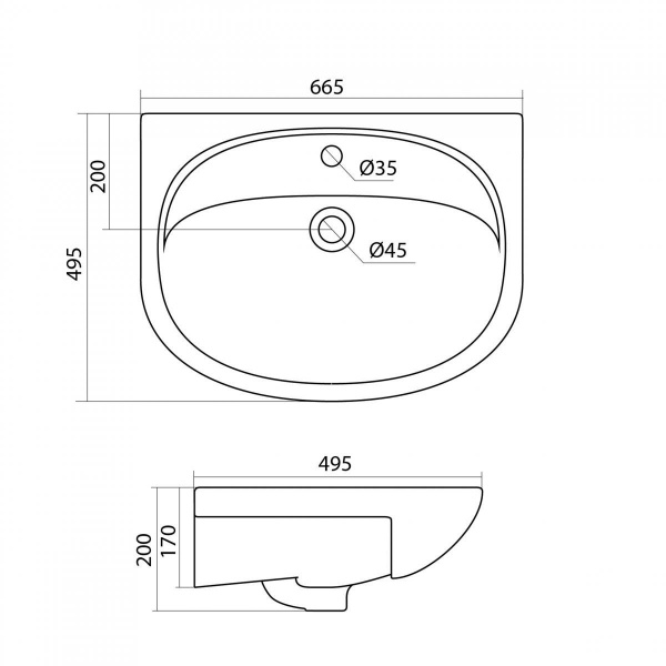 Раковина Santek СТЕЛЛА 1.WH11.0.174  
