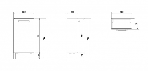 Тумба под раковину Cersanit MELAR B-SU-MEL-CM40   Тумба под раковину Cersanit MELAR B-SU-MEL-CM40