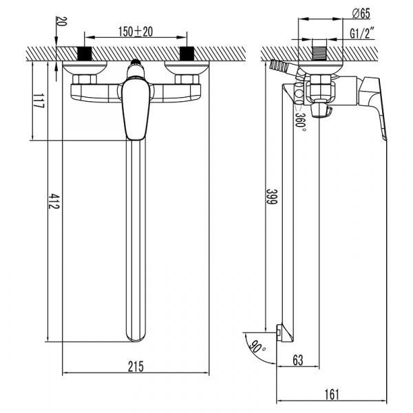 Смеситель IDDIS ZODIAC ZODSBL2i10 универсальный  Смеситель IDDIS ZODIAC ZODSBL2i10 универсальный