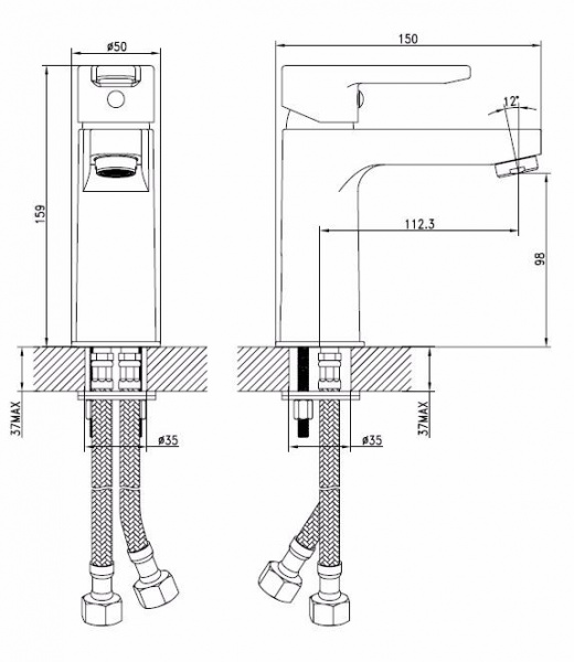 Смеситель IDDIS SENA SENSB00i01 для раковины  Смеситель IDDIS SENA SENSB00i01 для раковины