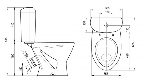 Унитаз-компакт Santeri ВЕРСИЯ 1.P401.5.S00.00B.F   Унитаз-компакт Santeri ВЕРСИЯ 1.P401.5.S00.00B.F