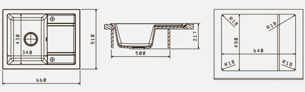 Мойка кухонная керамогранитная Florentina ЛИПСИ 660 20.155.C0660.105 66*51 см. коричневый